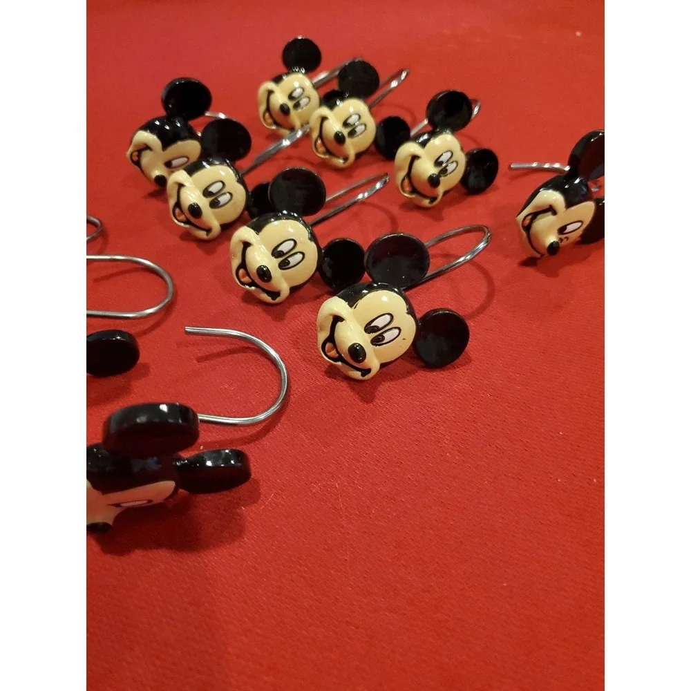 Disney Mickey Mouse Head Shower Hooks Red, White,‎ Black Set Of 11